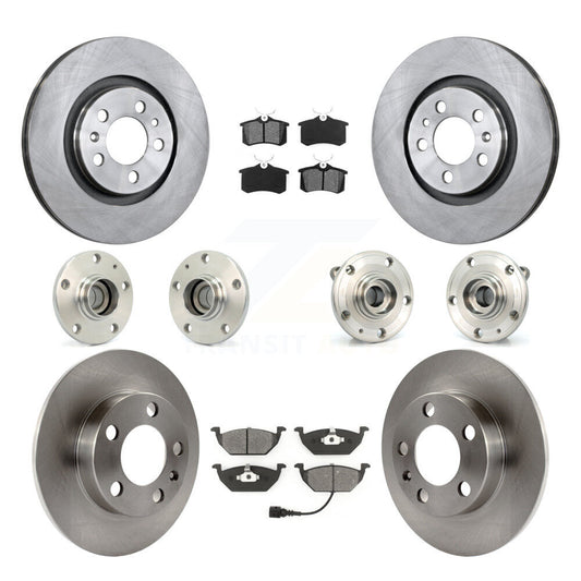 Hub Bearing Disc Brake Rotor And Pads Front Rear Kit (10Pc) For Volkswagen Jetta
