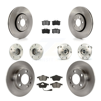 Hub Bearing Disc Brake Rotor And Pads Front Rear Kit (10Pc) For Volkswagen Jetta
