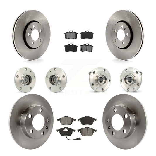 Hub Bearing Disc Brake Rotor And Pads Front Rear Kit (10Pc) For Volkswagen Jetta