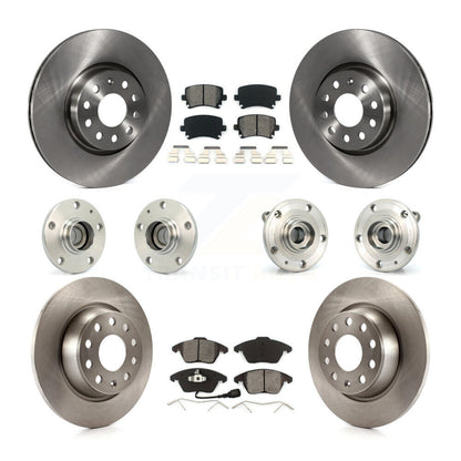 Hub Bearing Disc Brake Rotor Pads Front Rear Kit (10Pc) For Volkswagen CC Passat