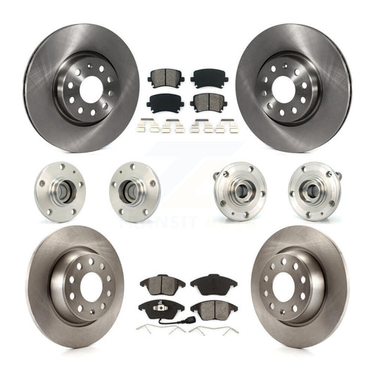 Hub Bearing Disc Brake Rotor Pads Front Rear Kit (10Pc) For Volkswagen CC Passat