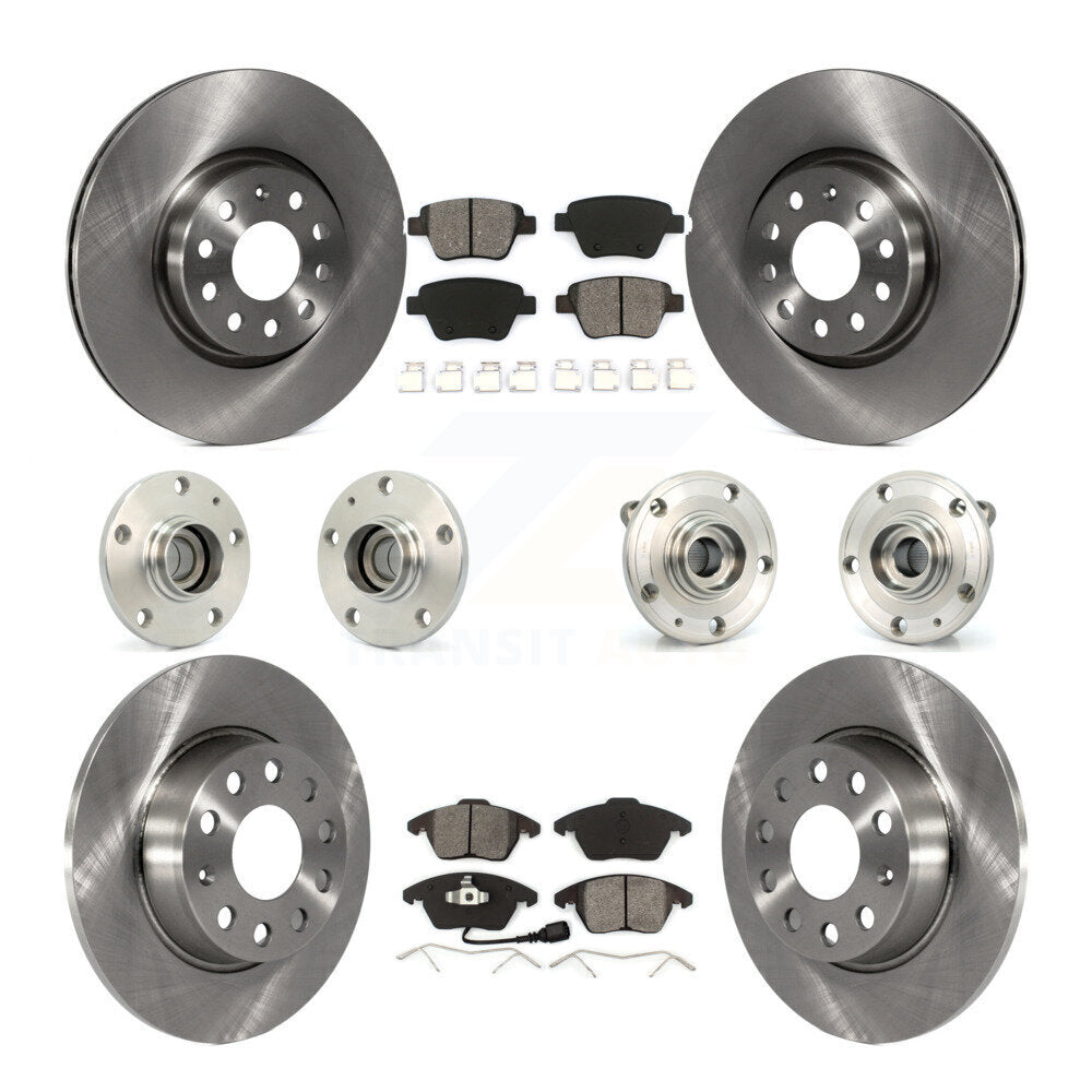 Hub Bearing Disc Brake Rotor Pad Front Rear Kit (10Pc) For Volkswagen Beetle GTI