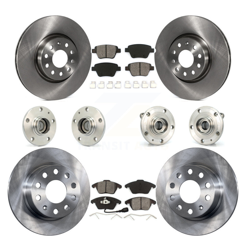 Hub Bearing Disc Brake Rotor Pad Front Rear Kit (10Pc) For Volkswagen Jetta 2.0L