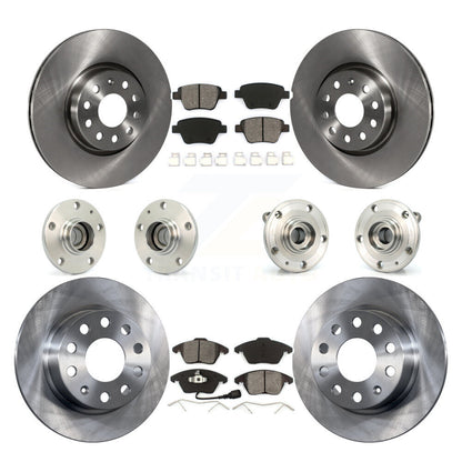 Hub Bearing Disc Brake Rotor Pad Front Rear Kit (10Pc) For Volkswagen Jetta 2.0L