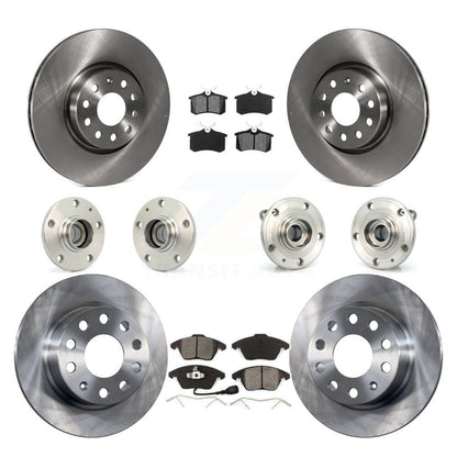 Hub Bearing Brake Rotor & Pads Front Rear Kit (10Pc) For Volkswagen Jetta Beetle