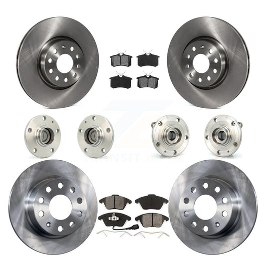 Hub Bearing Brake Rotor & Pads Front Rear Kit (10Pc) For Volkswagen Jetta Beetle