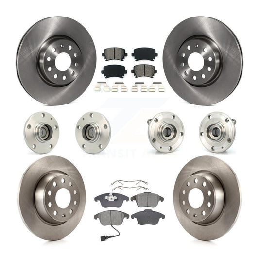 Hub Bearing Brake Rotor Pads Front Rear Kit (10Pc) For Volkswagen Tiguan Audi Q3