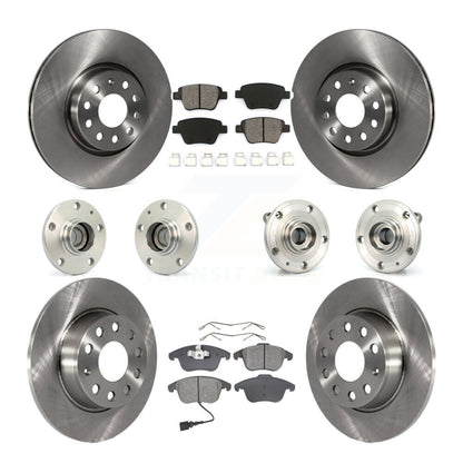 Hub Bearing Brake Rotor & Pads Front Rear Kit (10Pc) For 12-14 Volkswagen Passat