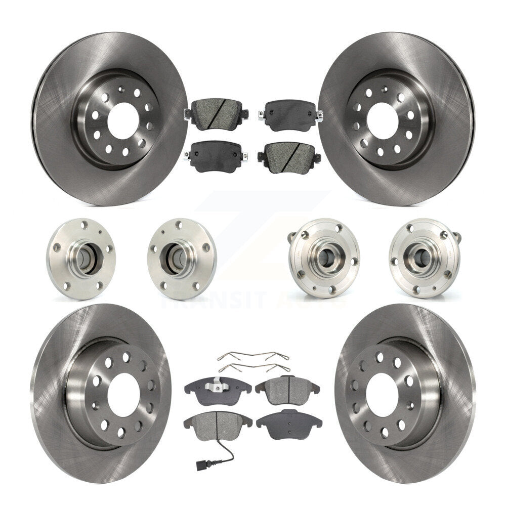 Hub Bearing Disc Brake Rotor And Pad Front Rear Kit (10Pc) For Volkswagen Passat