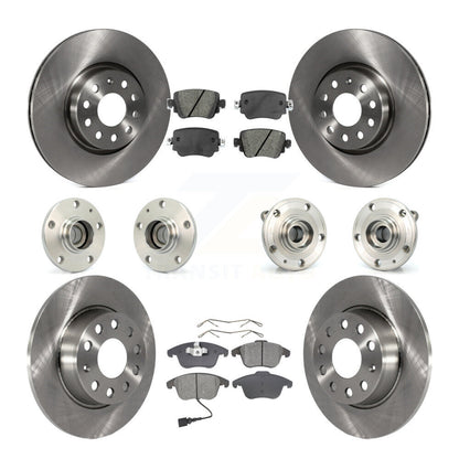 Hub Bearing Disc Brake Rotor And Pad Front Rear Kit (10Pc) For Volkswagen Passat