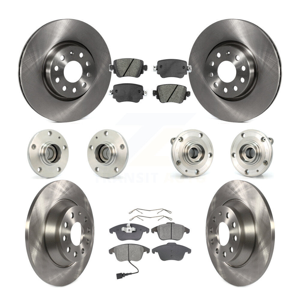 Hub Bearing Disc Brake Rotor And Pad Front Rear Kit (10Pc) For 2016-2018 Audi Q3