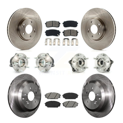 Hub Bearing Brake Rotor Pad Front Rear Kit (10Pc) For 07-12 Hyundai Veracruz FWD