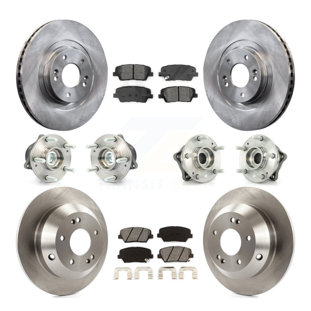 Hub Bearing Brake Rotor Pads Front Rear Kit (10Pc) For 2014-2015 Kia Sorento FWD