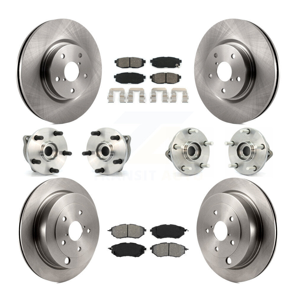 Hub Bearing Brake Rotor & Pad Front Rear Kit (10Pc) For 2008-2014 Subaru Tribeca