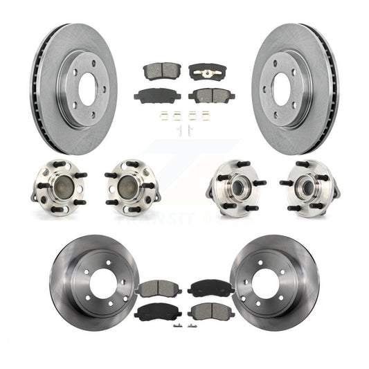 Hub Bearings Disc Brake Rotors And Pads Front Rear Kit (10Pc) For Dodge Caliber
