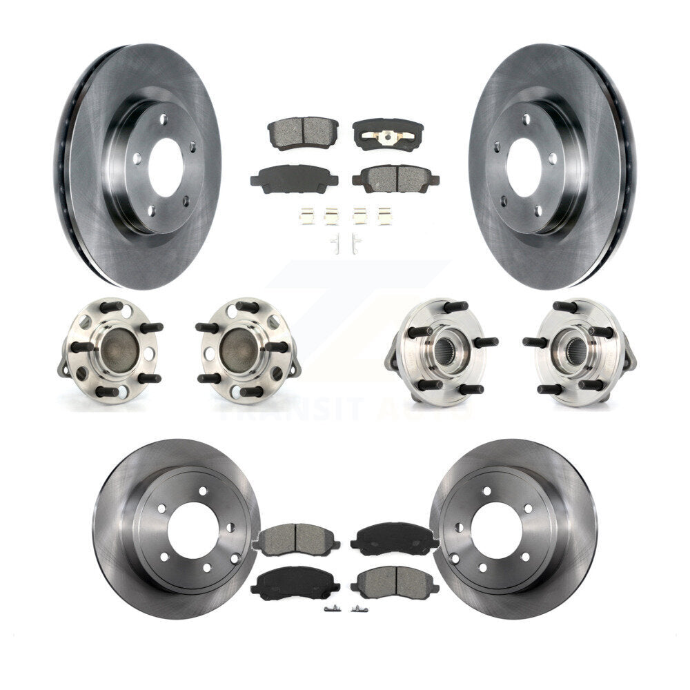 Hub Bearing Brake Rotor Pad Front Rear Kit (10Pc) For Chrysler Dodge Sebring 200