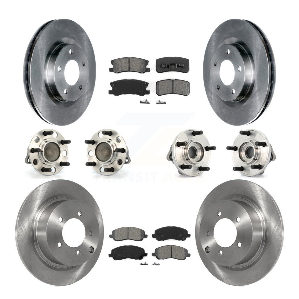 Hub Bearing Brake Rotor Pad Front Rear Kit (10Pc) For Chrysler Sebring Dodge 200