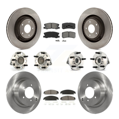 Hub Bearings Disc Brake Rotors And Pads Front Rear Kit (10Pc) For Dodge Caliber