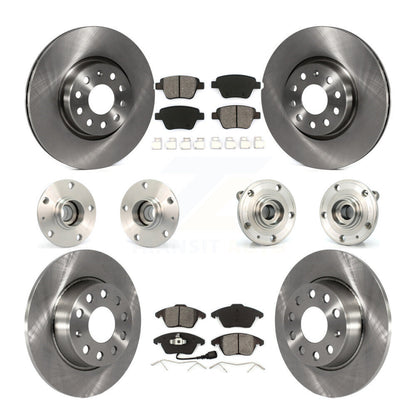 Hub Bearings Disc Brake Rotors And Pads Front Rear Kit (10Pc) For Volkswagen GTI