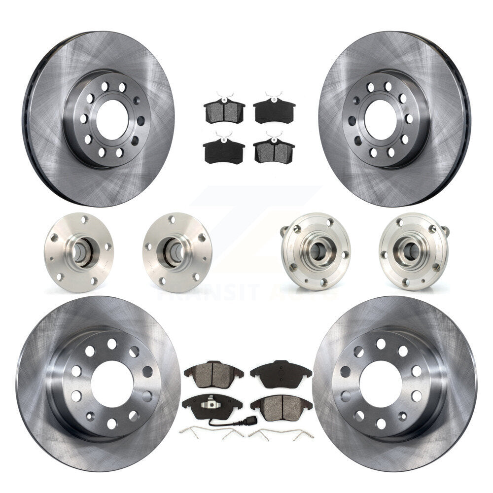 Hub Bearing Disc Brake Rotor And Pad Front Rear Kit (10Pc) For Volkswagen Beetle