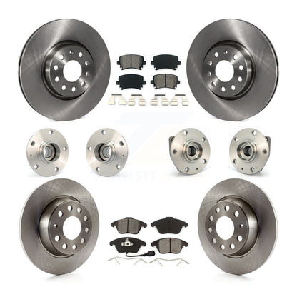 Hub Bearings Disc Brake Rotors And Pads Front Rear Kit (10Pc) For Volkswagen GTI