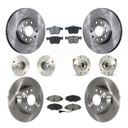 Hub Bearing Brake Rotor & Pads Front Rear Kit (10Pc) For 15-19 Volkswagen e-Golf