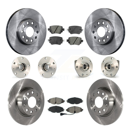 Hub Bearing Brake Rotor Pad Front Rear Kit (10Pc) For Volkswagen Golf SportWagen