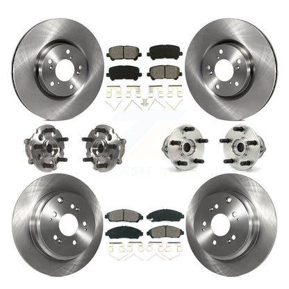 Hub Bearing Brake Rotor Pads Front Rear Kit (10Pc) For Honda Pilot Acura MDX ZDX