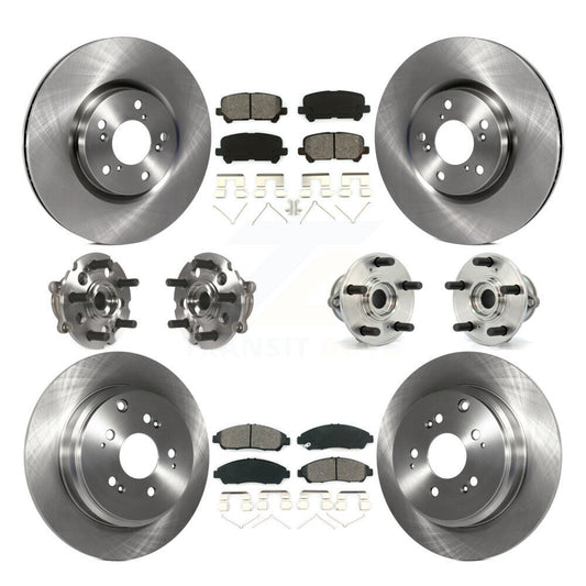 Hub Bearing Brake Rotor Pads Front Rear Kit (10Pc) For Honda Pilot Acura MDX ZDX