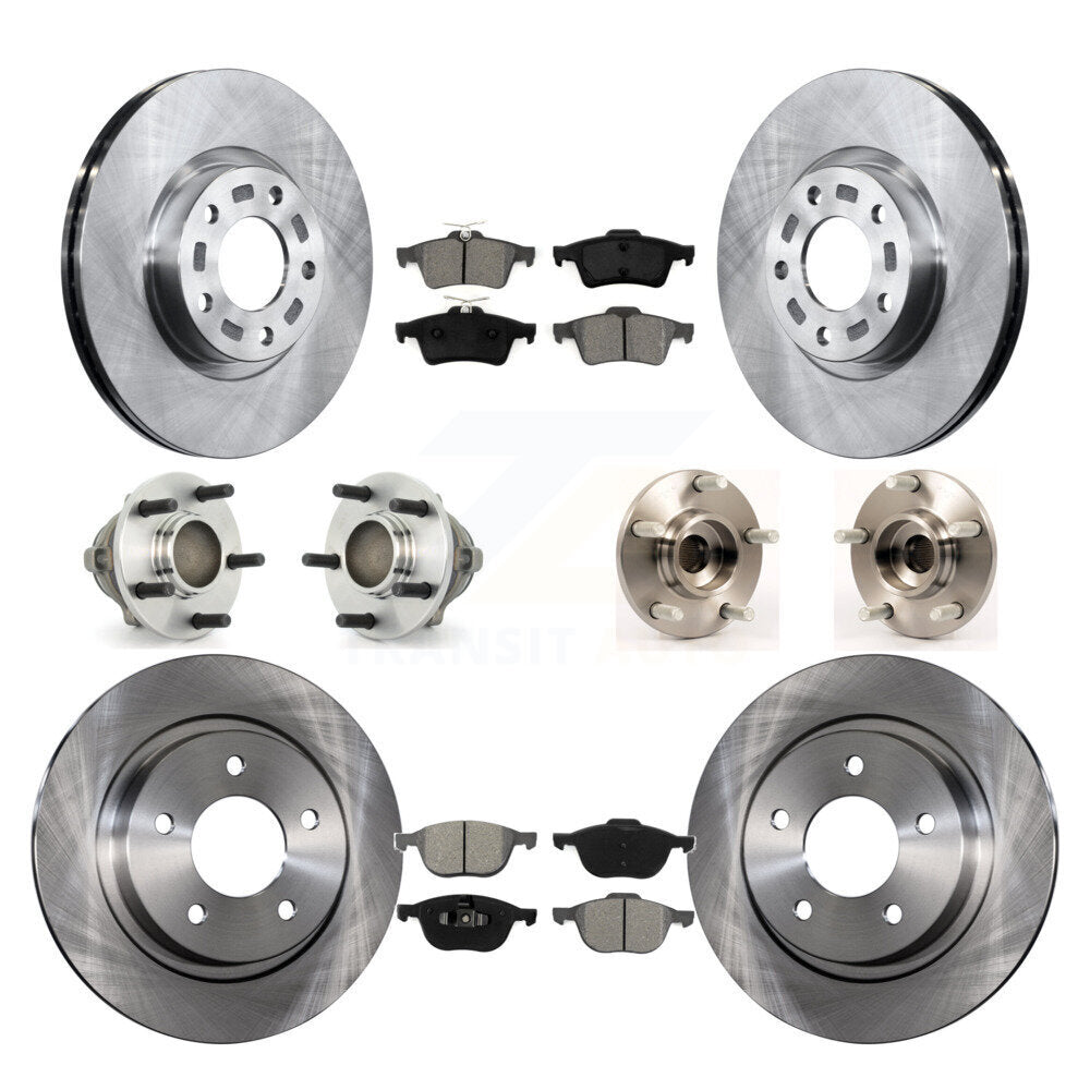Hub Bearing Assembly Disc Brake Rotor And Pads Front Rear Kit (10Pc) For Mazda 3