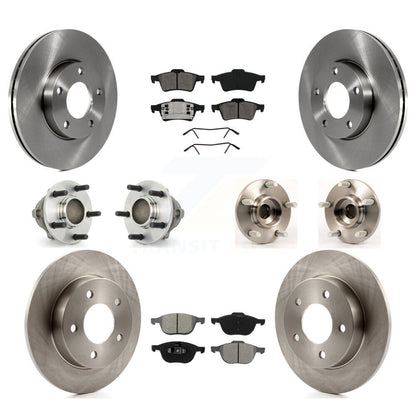 Hub Bearing Assembly Disc Brake Rotor And Pads Front Rear Kit (10Pc) For Mazda 3