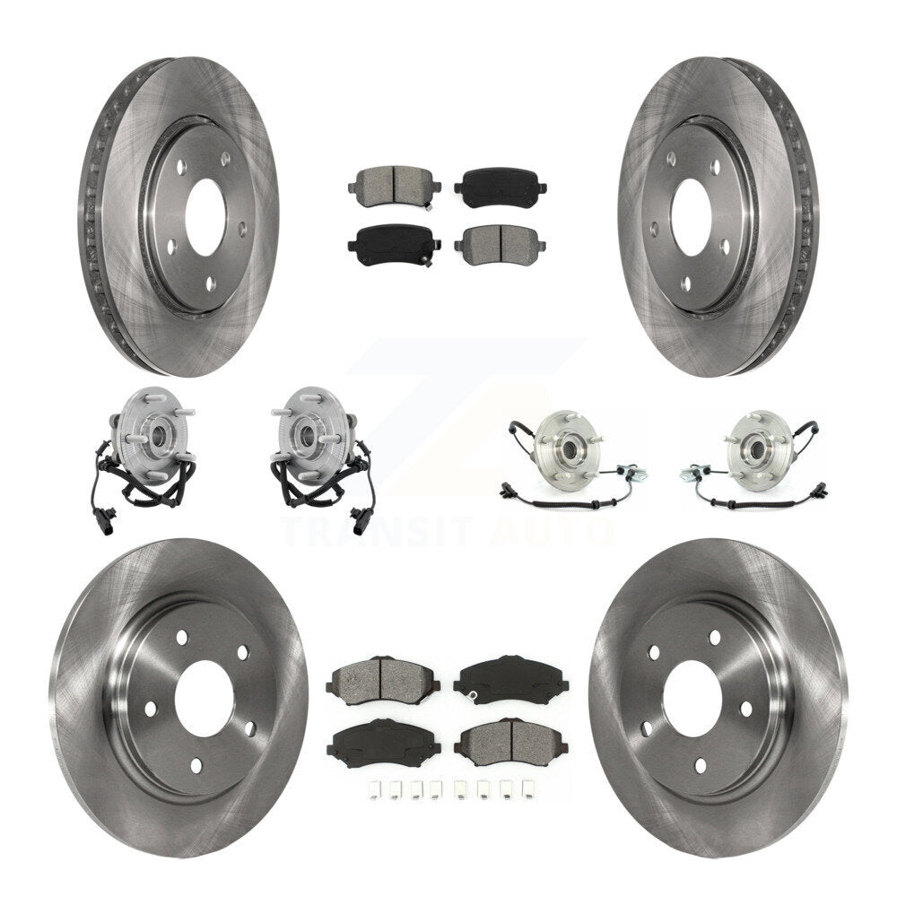 Hub Bearing Brake Rotor Pad Front Rear Kit (10Pc) For Dodge Grand Caravan Town &