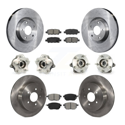 Hub Bearing Brake Rotor & Pads Front Rear Kit (10Pc) For 03-04 Nissan Murano AWD