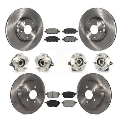Hub Bearing Brake Rotor & Pads Front Rear Kit (10Pc) For 05-07 Nissan Murano AWD