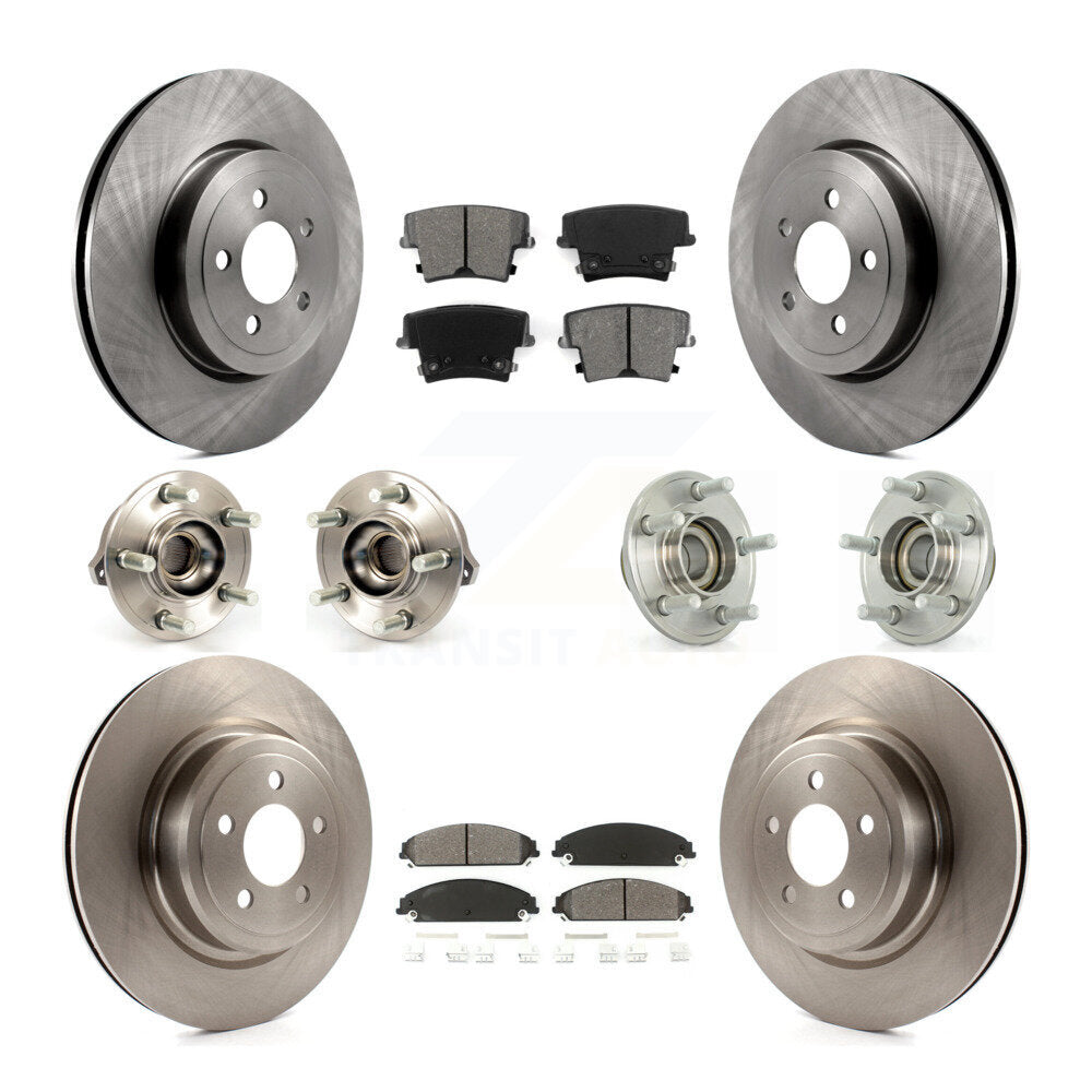 Hub Bearings Disc Brake Rotors And Pads Front Rear Kit (10Pc) For Dodge Charger
