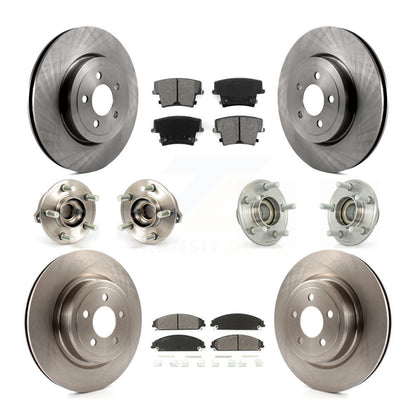 Hub Bearings Disc Brake Rotors And Pads Front Rear Kit (10Pc) For Dodge Charger