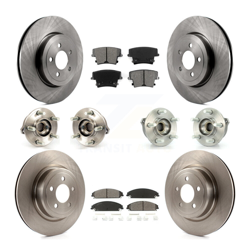 Hub Bearings Disc Brake Rotors And Pads Front Rear Kit (10Pc) For Dodge Charger