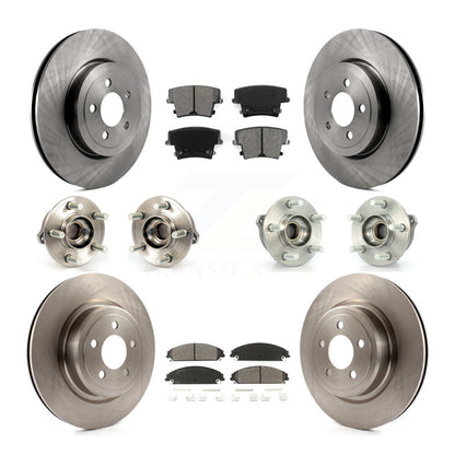 Hub Bearings Disc Brake Rotors And Pads Front Rear Kit (10Pc) For Dodge Charger