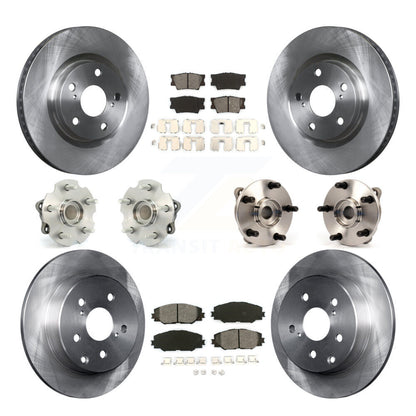 Hub Bearings Disc Brake Rotors And Pads Front Rear Kit (10Pc) For Toyota RAV4