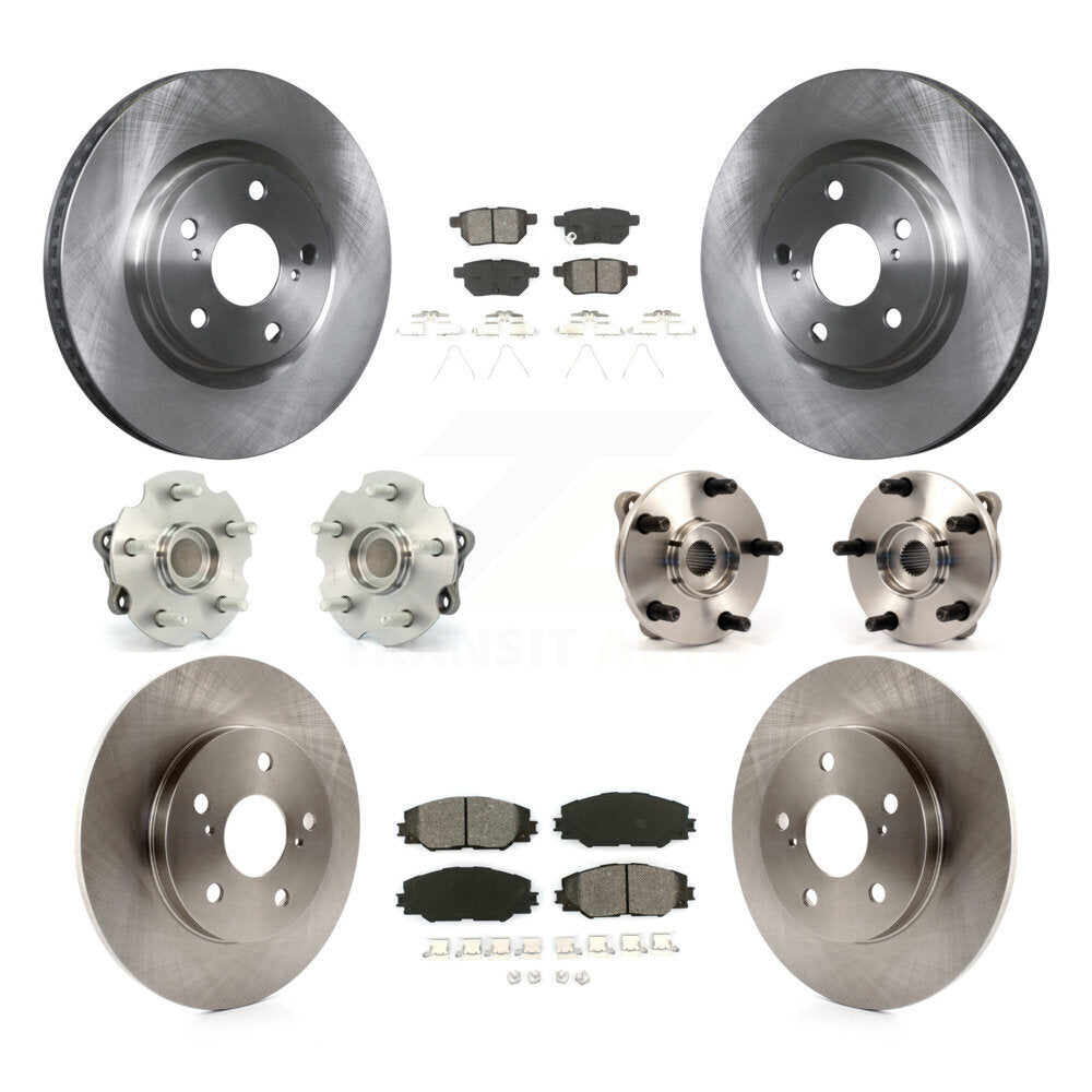 Hub Bearing Brake Rotor & Pads Front Rear Kit (10Pc) For Toyota Corolla iM Scion