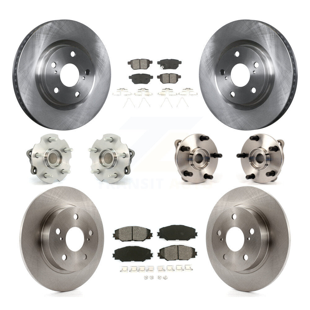Hub Bearing Assembly Disc Brake Rotor And Pad Front Rear Kit (10Pc) For Scion tC