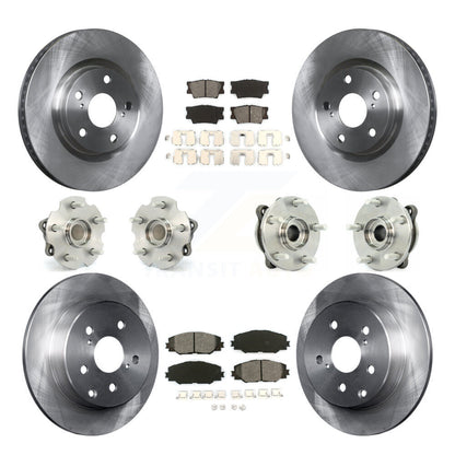 Hub Bearings Disc Brake Rotors And Pads Front Rear Kit (10Pc) For Toyota RAV4