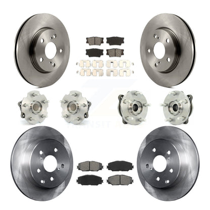 Hub Bearing Brake Rotor & Pads Front Rear Kit (10Pc) For Toyota RAV4 LE with FWD