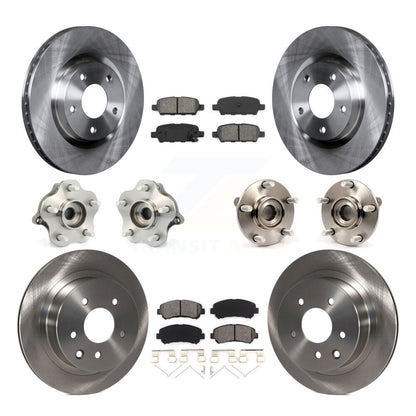 Hub Bearing Disc Brake Rotor And Pads Front Rear Kit (10Pc) For Nissan Rogue AWD