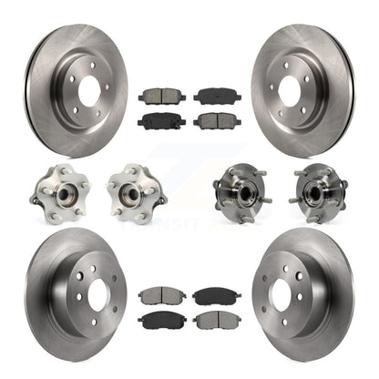 Hub Bearings Disc Brake Rotors And Pads Front Rear Kit (10Pc) For Nissan Juke