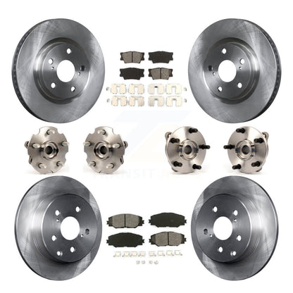 Hub Bearings Disc Brake Rotors And Pads Front Rear Kit (10Pc) For Toyota RAV4
