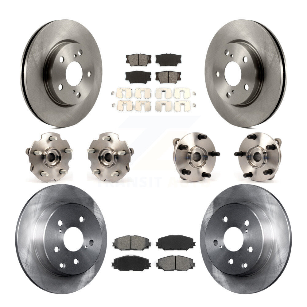 Hub Bearings Disc Brake Rotors And Pads Front Rear Kit (10Pc) For Toyota RAV4