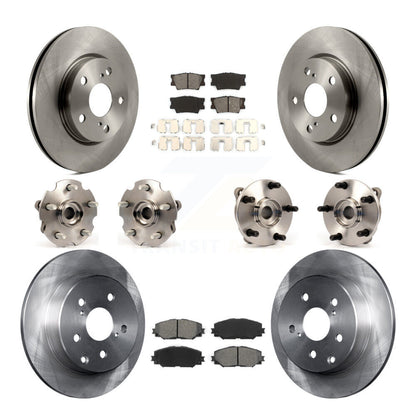 Hub Bearings Disc Brake Rotors And Pads Front Rear Kit (10Pc) For Toyota RAV4