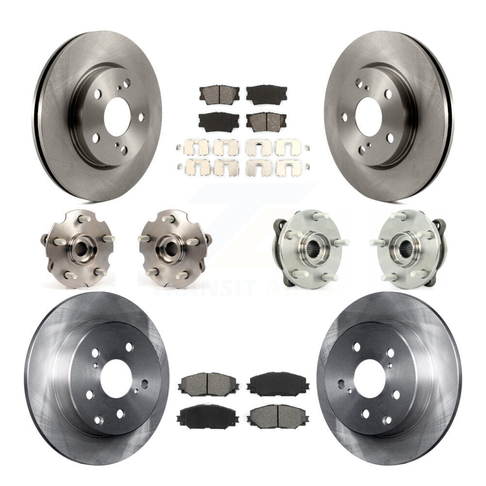 Hub Bearing Brake Rotor & Pads Front Rear Kit (10Pc) For Toyota RAV4 LE with AWD