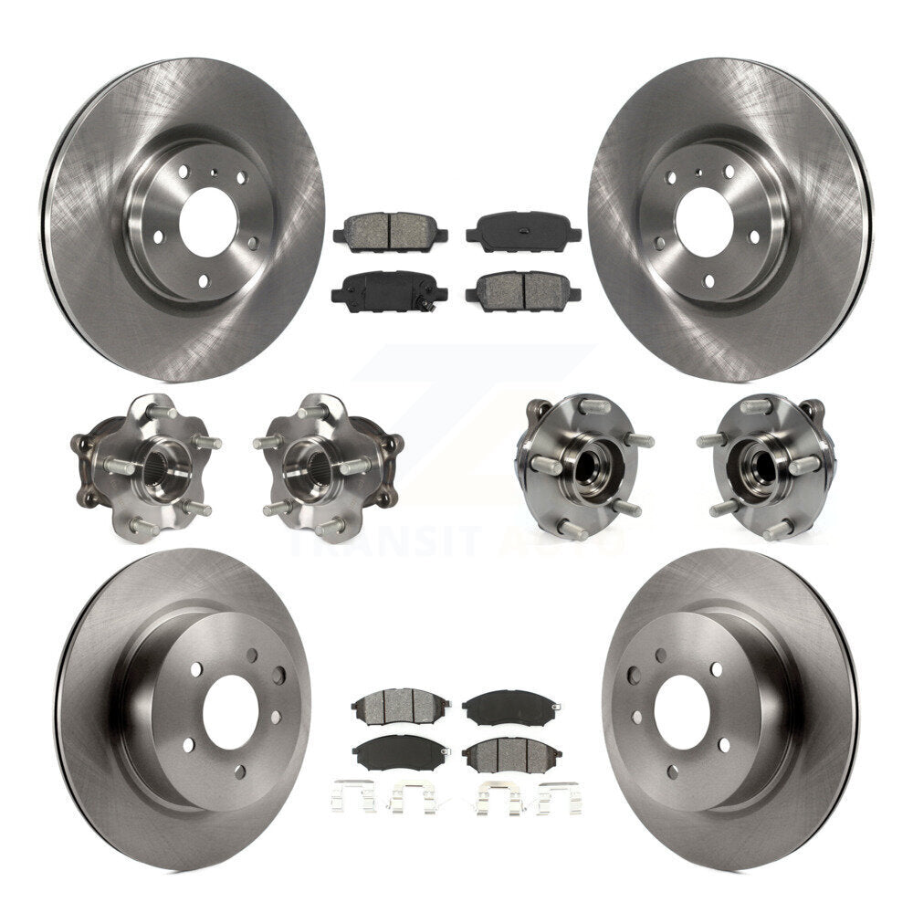 Hub Bearing Brake Rotor & Pads Front Rear Kit (10Pc) For INFINITI EX35 QX50 EX37